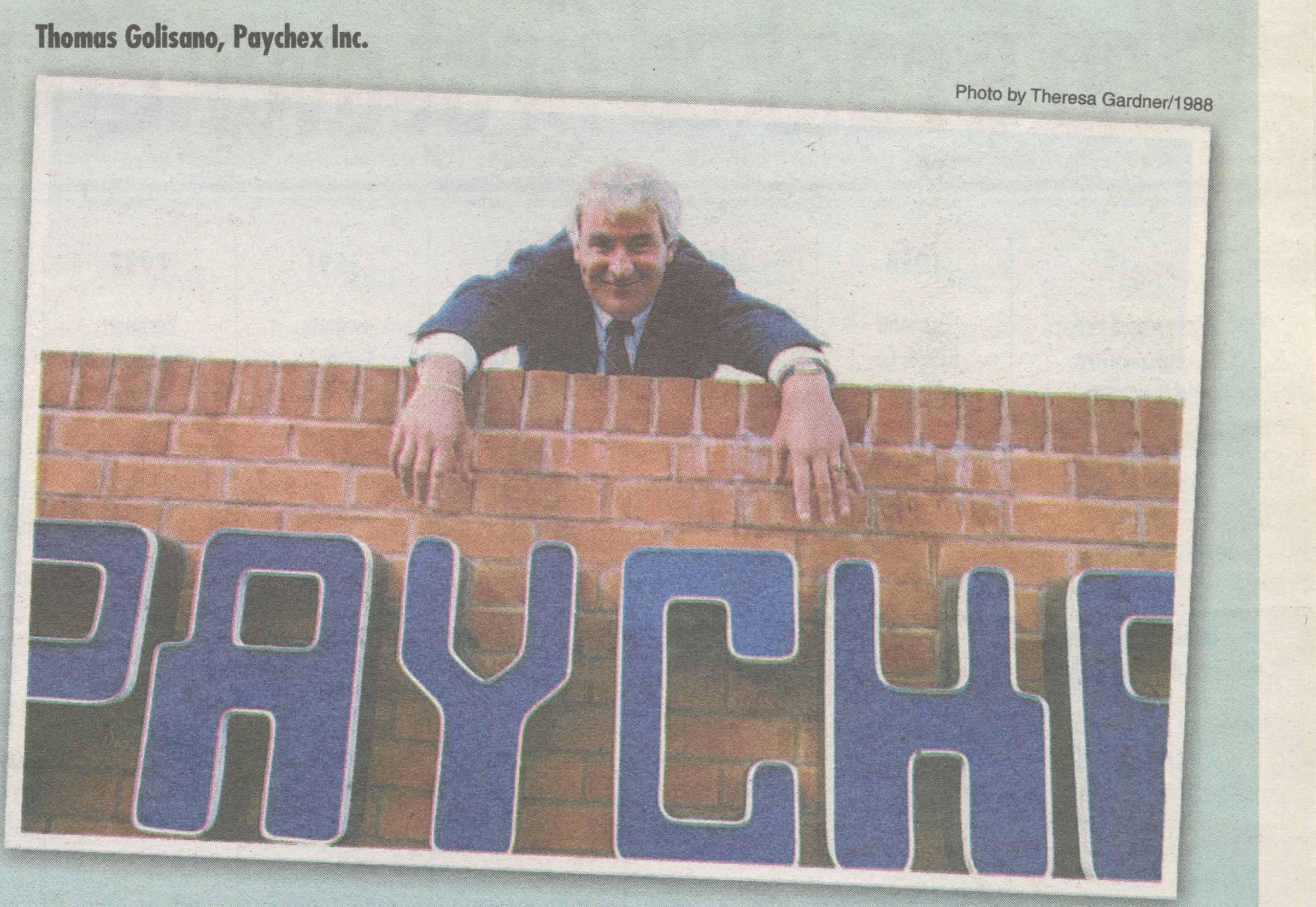 RBJ news clipping Tom Golisano and Paychex Sign