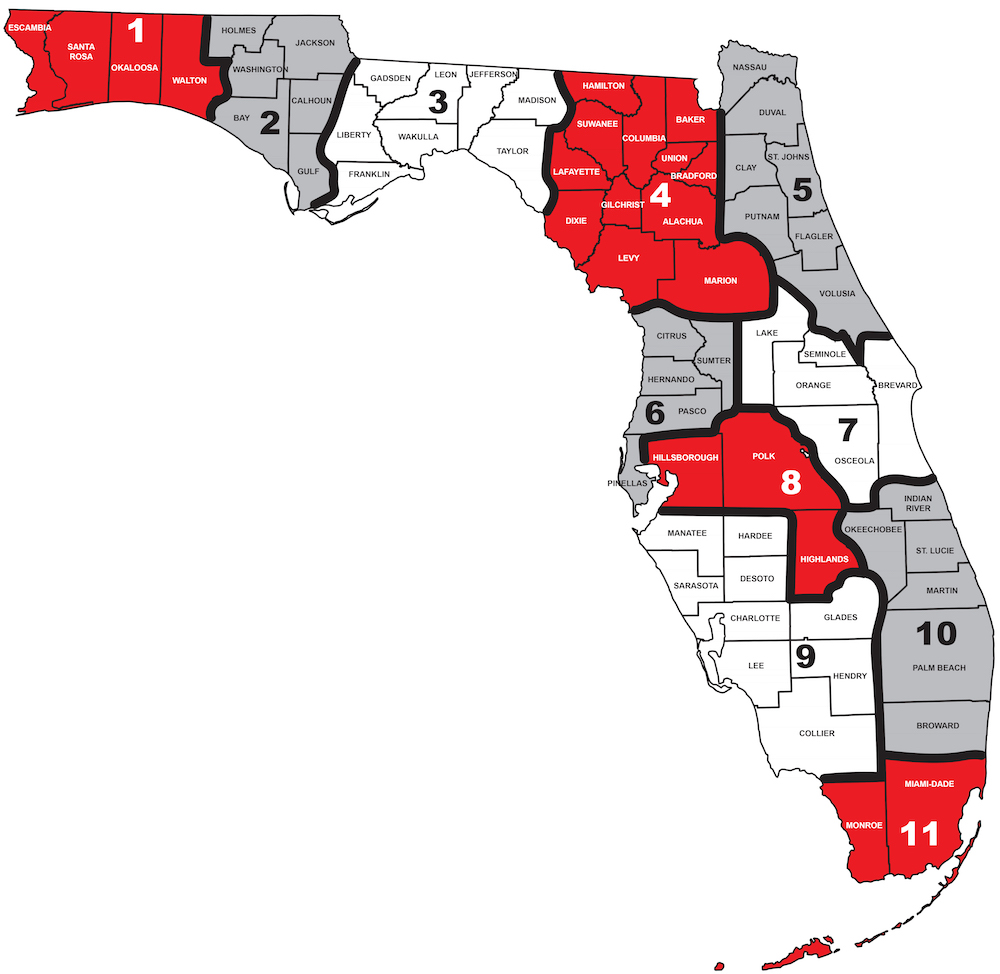 Florida county Map